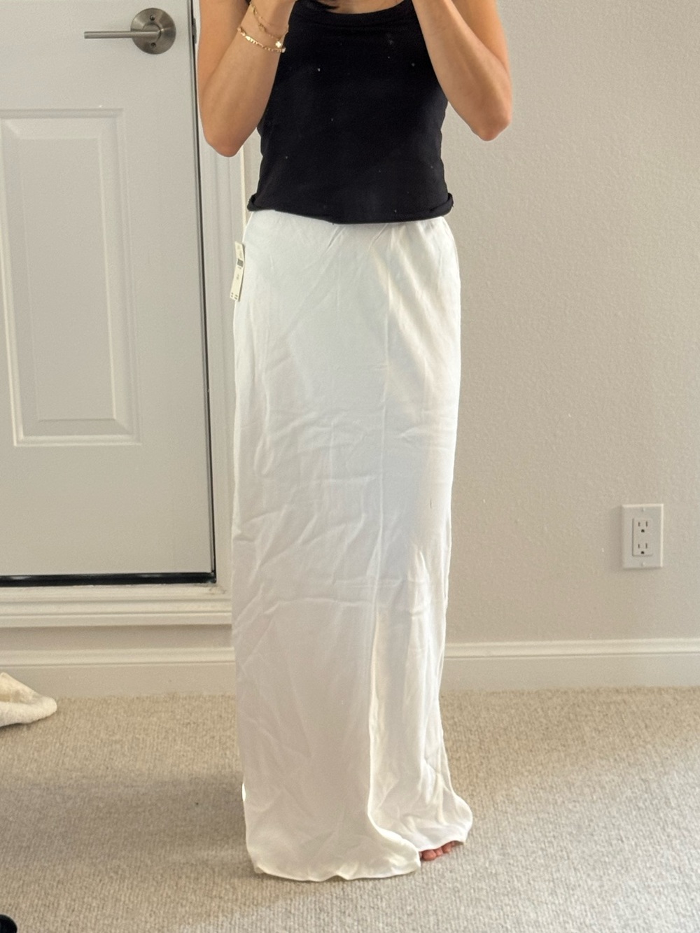 Anthropologie White Maxi Skirt - Simple Floor-Length Silhouette